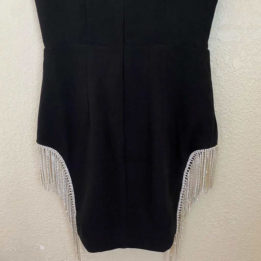 HOUSE‎ OF CB 'Charlize' Black Crystal Trim Dress /Size XS rhinestones NWOT - Image 11