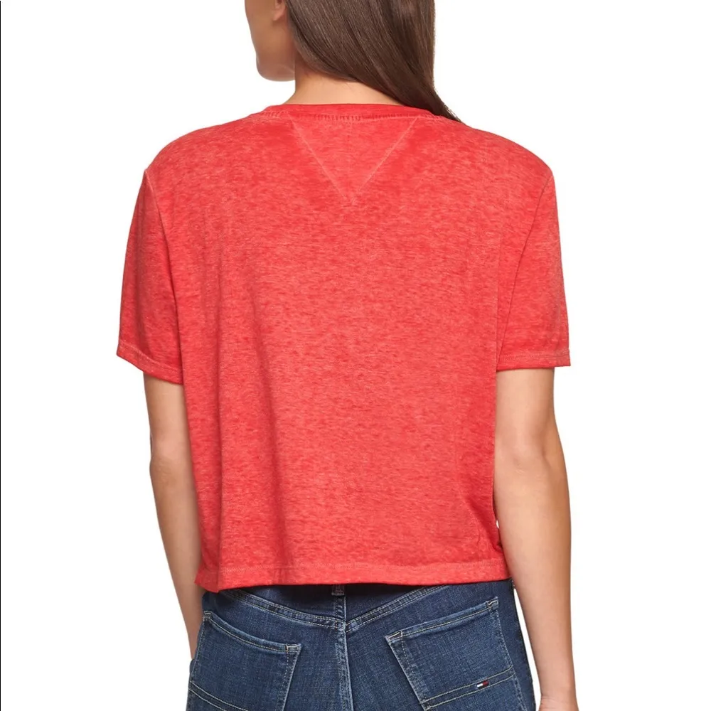 Tommy Jeans Cropped Flag Tee - Image 2