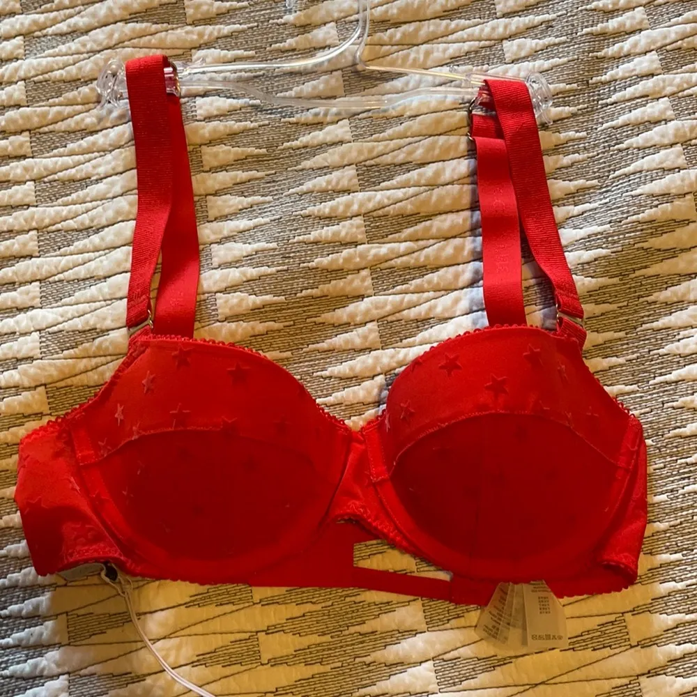 Stella McCartney Betty Twinkling Plunge Red Bra - Image 2