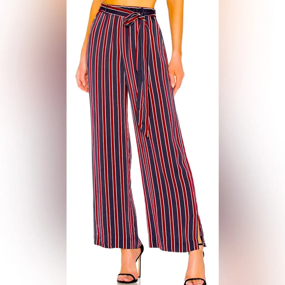 Frame Easy striped charmeuse wild leg pants MEDIUM - Image 2