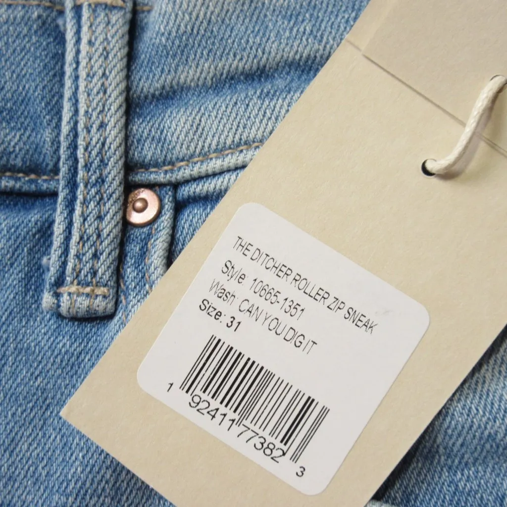 NWT Mother The Ditcher Roller Sneak in Can You Dig It? Slouchy Wide Leg Jeans 31 Blue - Image 7