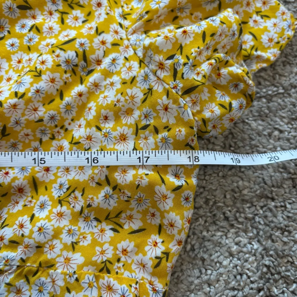 Princess Polly The Same Same Mini Dress Yellow Floral Button Down Size US 8 - Image 8