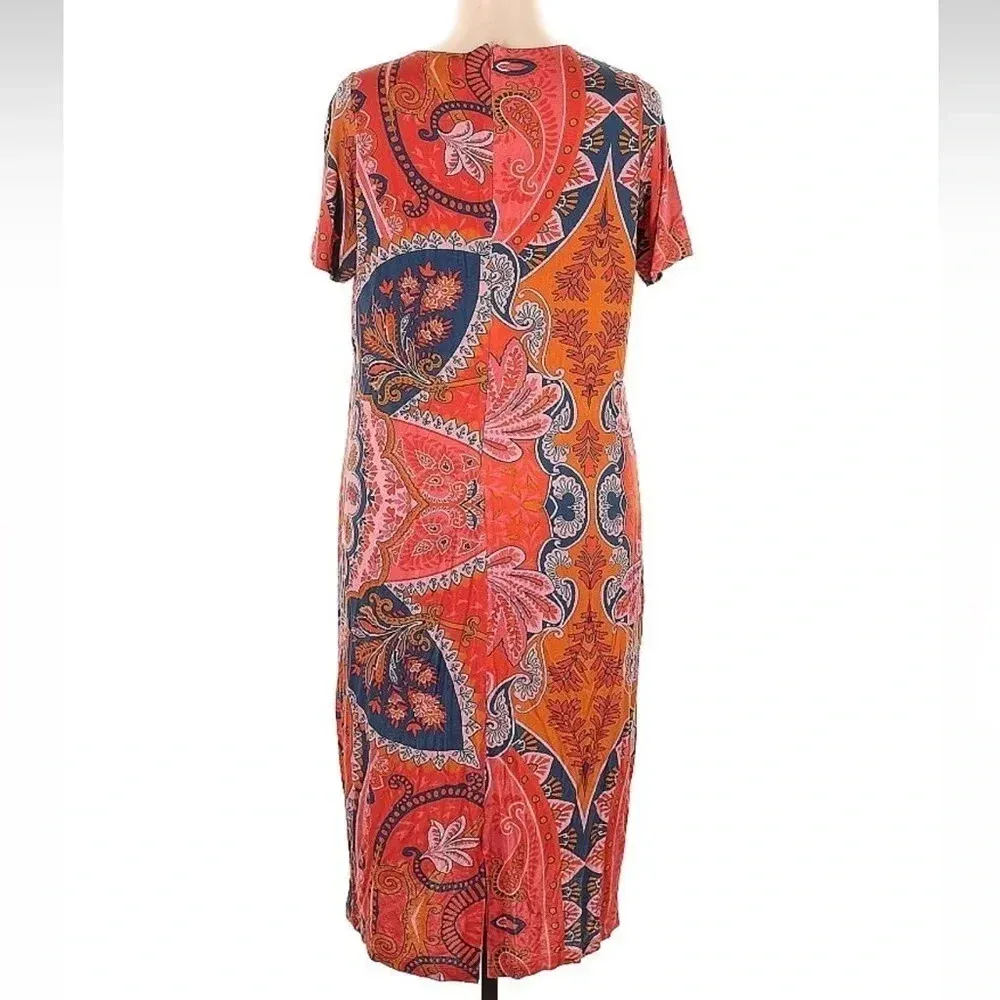 Anthropologie Farm Rio Orange Tropical Giannina Knit Midi Dress Plus Size 1X - Image 5