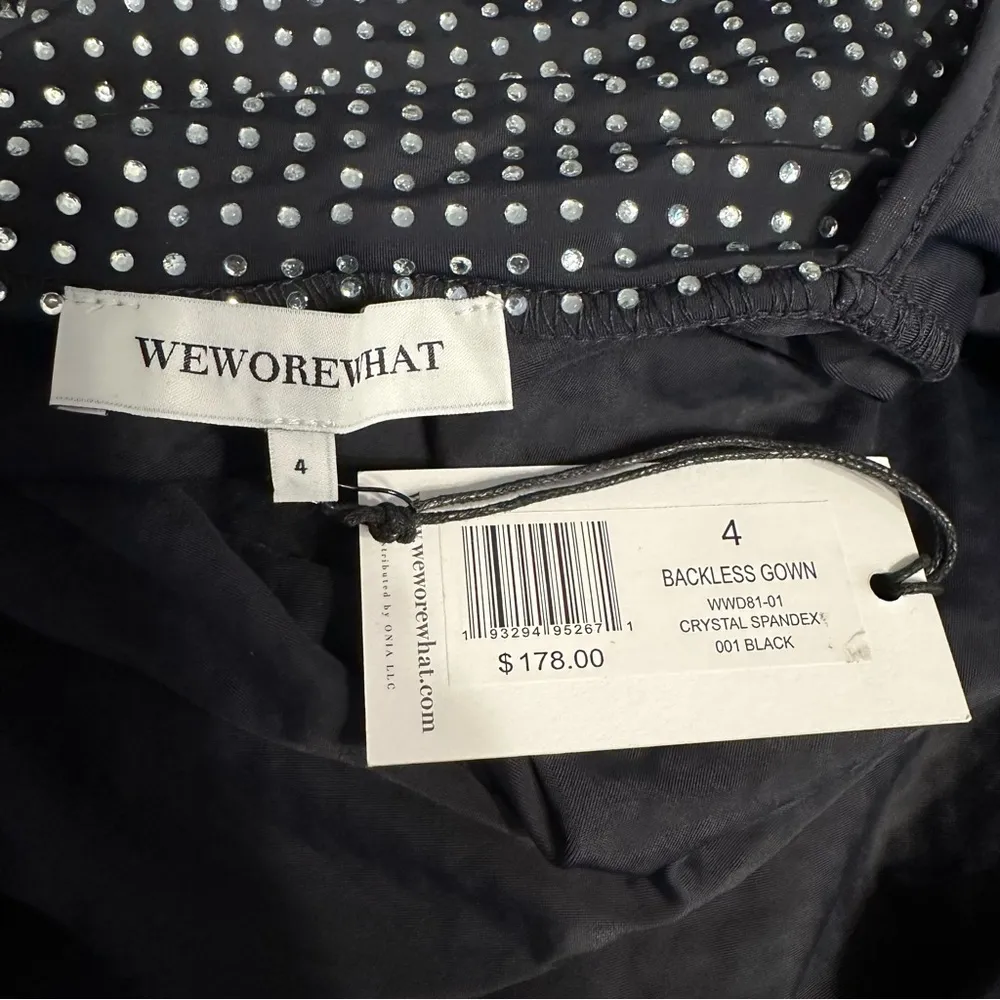 WeWoreWhat Black Embellished Open Back Long Sleeve Maxi Dress size 4 NWT Crystal - Image 13