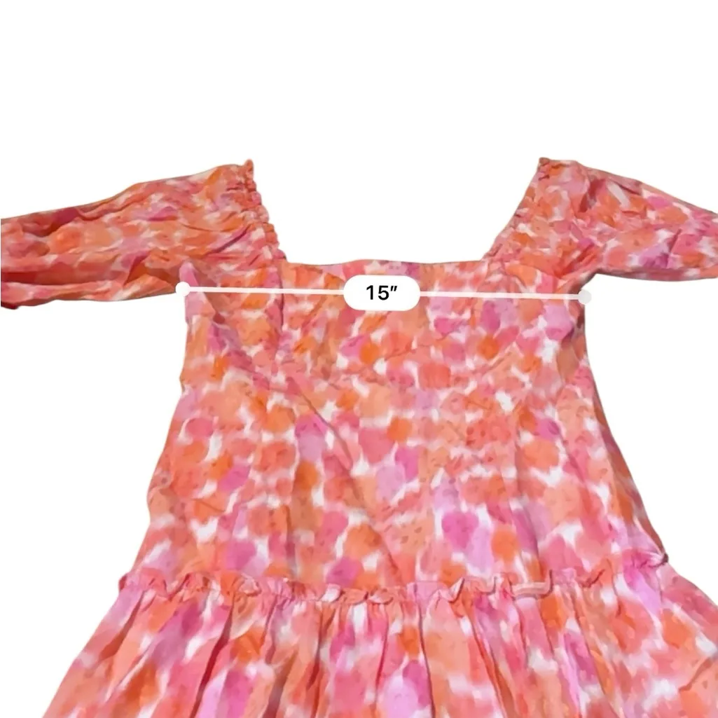 Amanda Uprichard Mini‎ Dress Women’s Size Small Pink Orange Long Sleeve Ruffle - Image 8