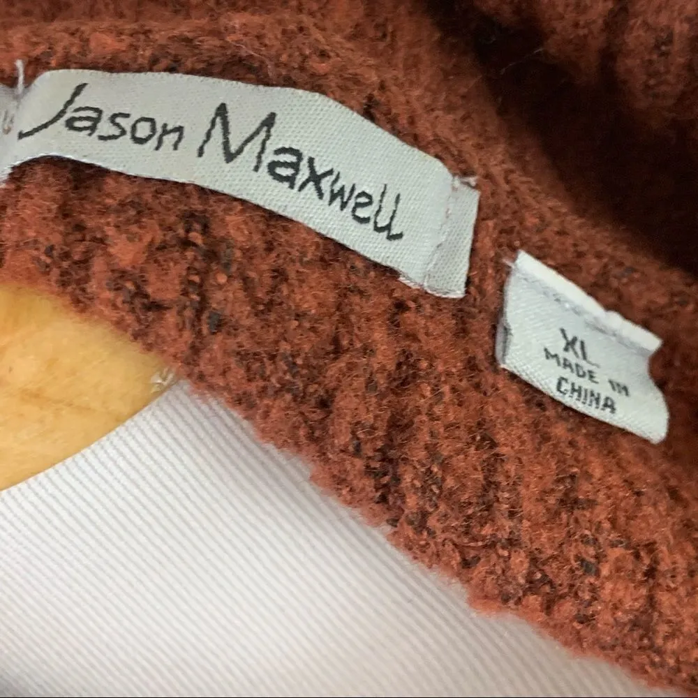 Jason Maxwell plush long line sweater in spice - Image 5
