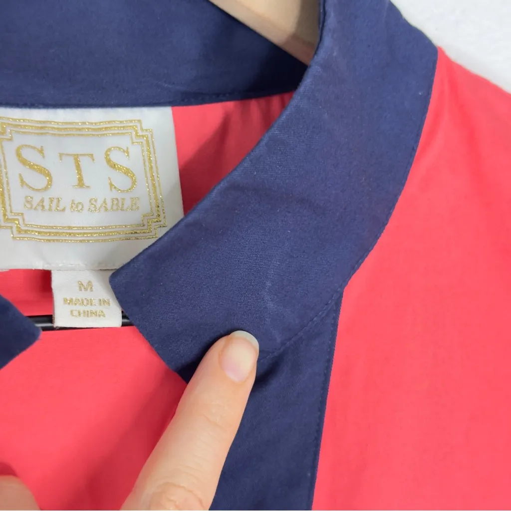 SAIL TO SABLE -STS- Classic Sleeveless TUNIC DRESS Coral/Navy Sz Medium - Image 6