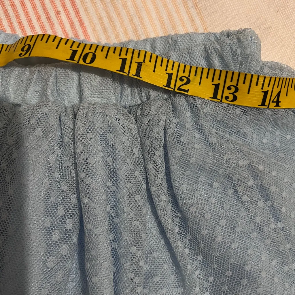 Hill House The Clara Tulle Tiered Dotted Mini Skirt Powder Blue Small :Box 0013: - Image 10