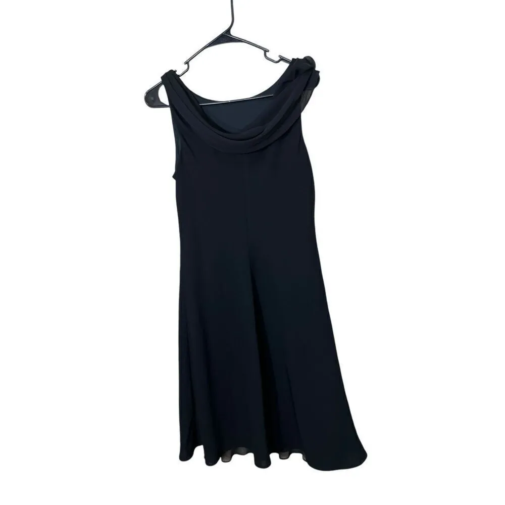 SL‎ Fashions Vintage Bead Accent Cowl Back Cocktail Dress Size 10 Black - Image 7