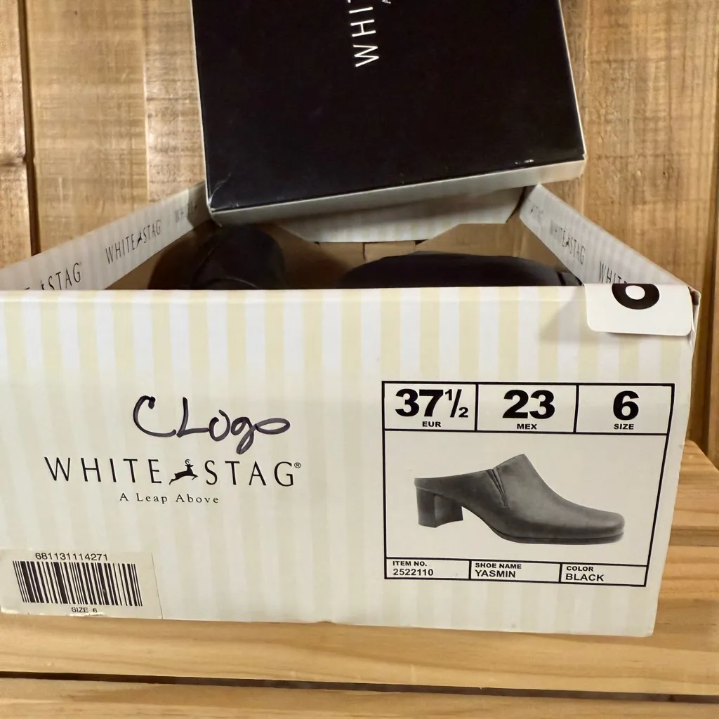 White Stag Women’s Slip Slide On Clog Shoes Black Yasmin Style Sz 6 W/ Box - Image 8