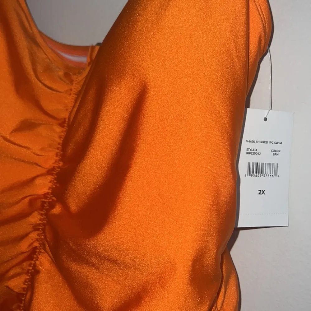 - NWT 2X Island Rays orange one piece swimsuit - Image 4