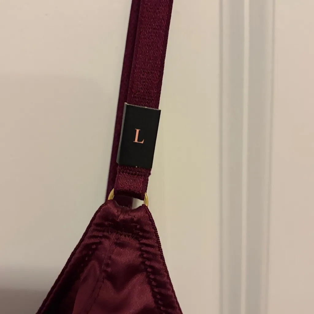 Victoria's Secret Deep Red Satin Bralette NWT - Image 4