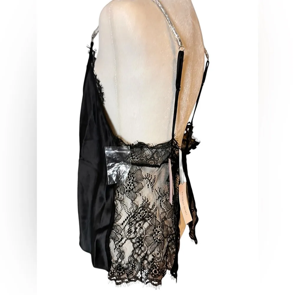 Vs sateen lace top jeweled strings new - Image 3