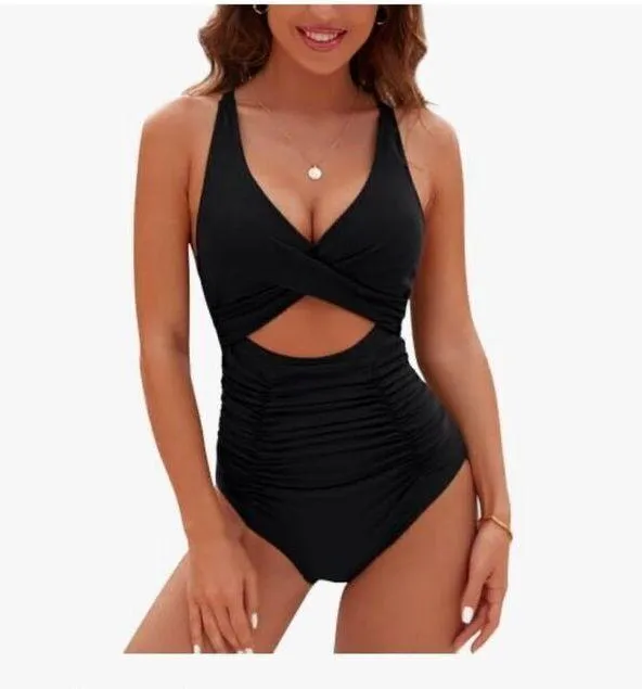 NEW 1 Pc Swimsuits Push Up Tummy Control Bathing Suits V Neck 2X - Image 6