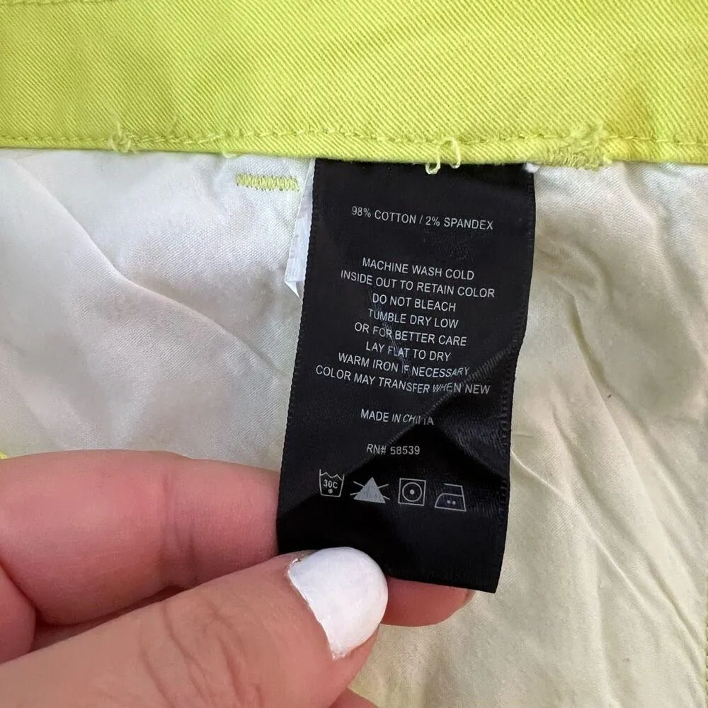 Kut from the Kloth Lime Green Yellow Gwen Relaxed Cropped Trouser Size 14 - Image 9