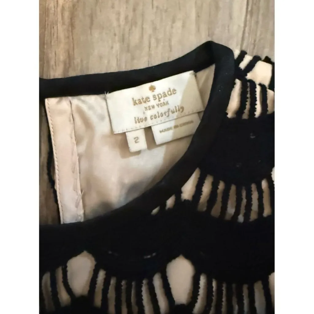 Kate Spade Black Scalloped Crochet Blouse - Image 4