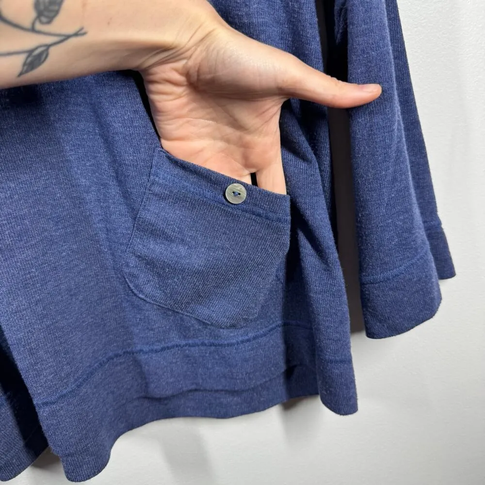 Fresh Produce Woman OS Raglan Scoop Blue Boxy Pullover Oversized Lagenlook USA - Image 6