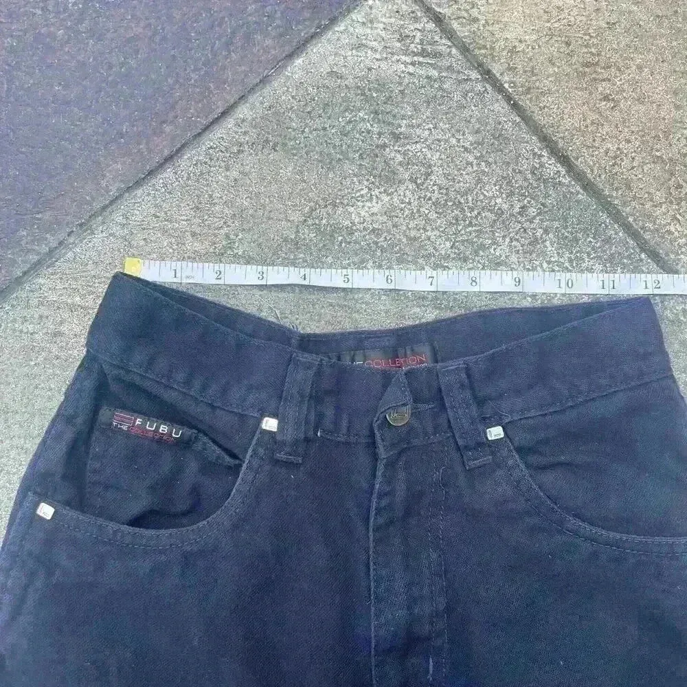 Vintage Y2K‎ Women Fubu The Collection High Rise Black Cargo Shorts Grunge Goth Size 24 - Image 5