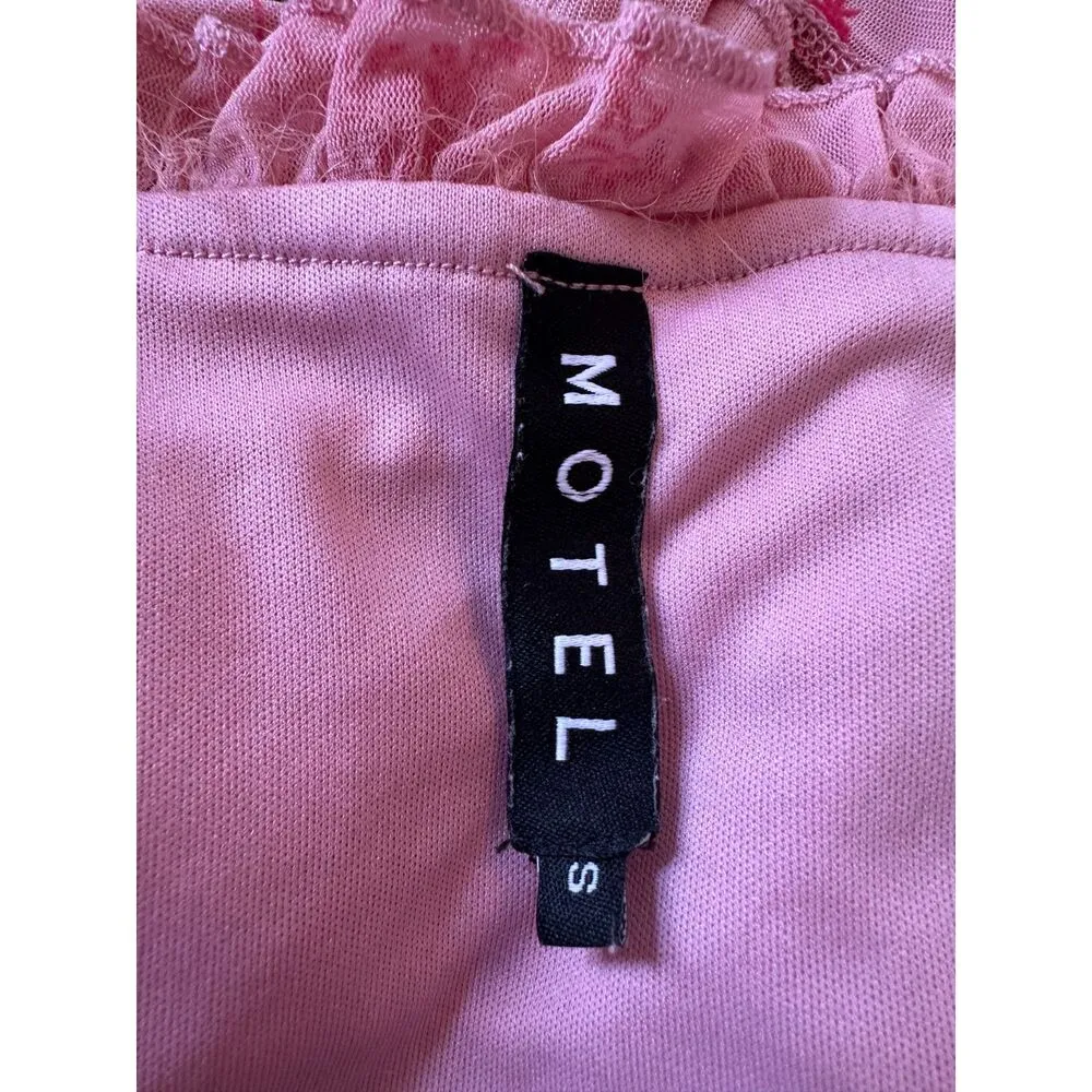 Motel  Kalsi Top in Love Bloom Pink Flock Size Small - Image 7