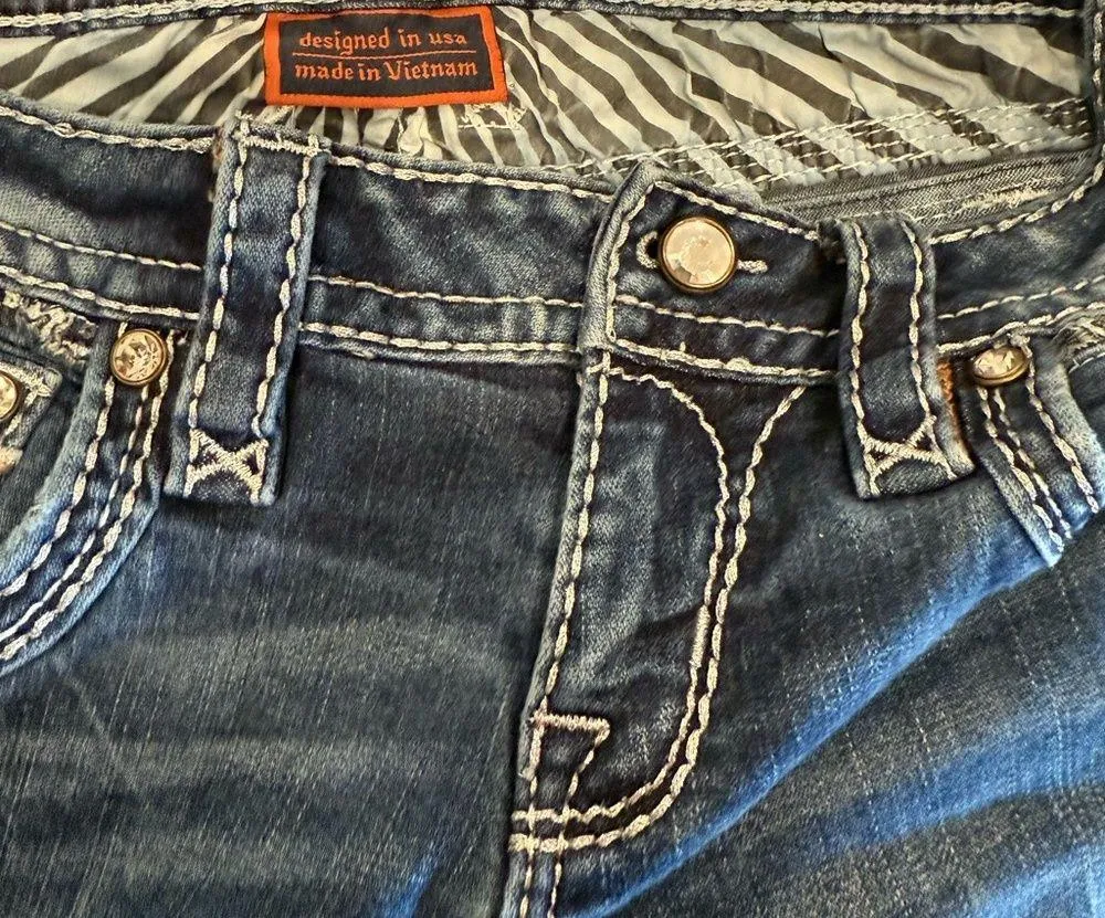 Rock Revival Celine Skinny Stretch Jean Bling Sequins Pockets Size 26 - Image 11