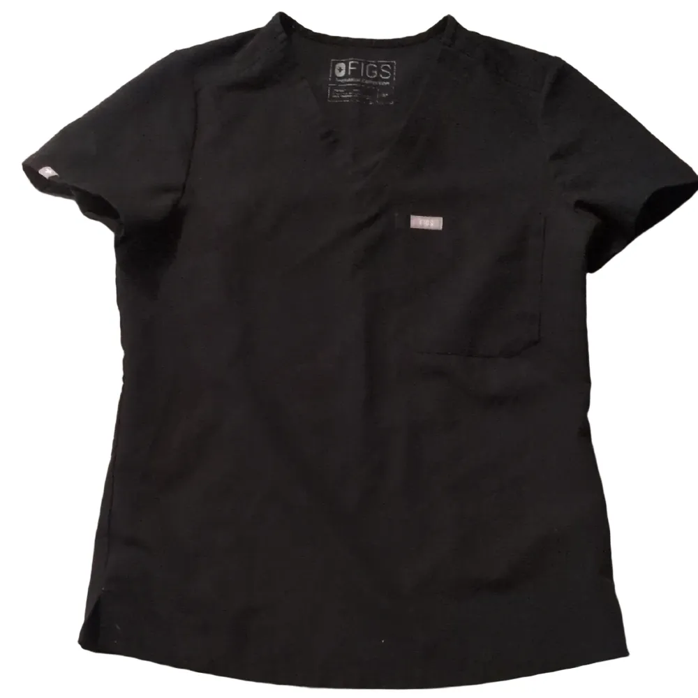Figs Black One Pocket Scrub Top Size XS - Image 2