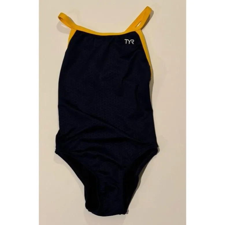 TYR Women’s Duarafast Navy/Gold Hexa Cutoutfit One - Image 3