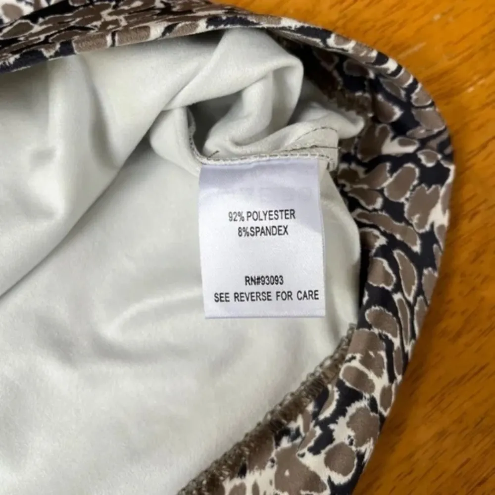 Tyler Boe Kim Faux Suede Dress Multi Animal Print Midi Pockets Casual, Size‎ S Brown - Image 11