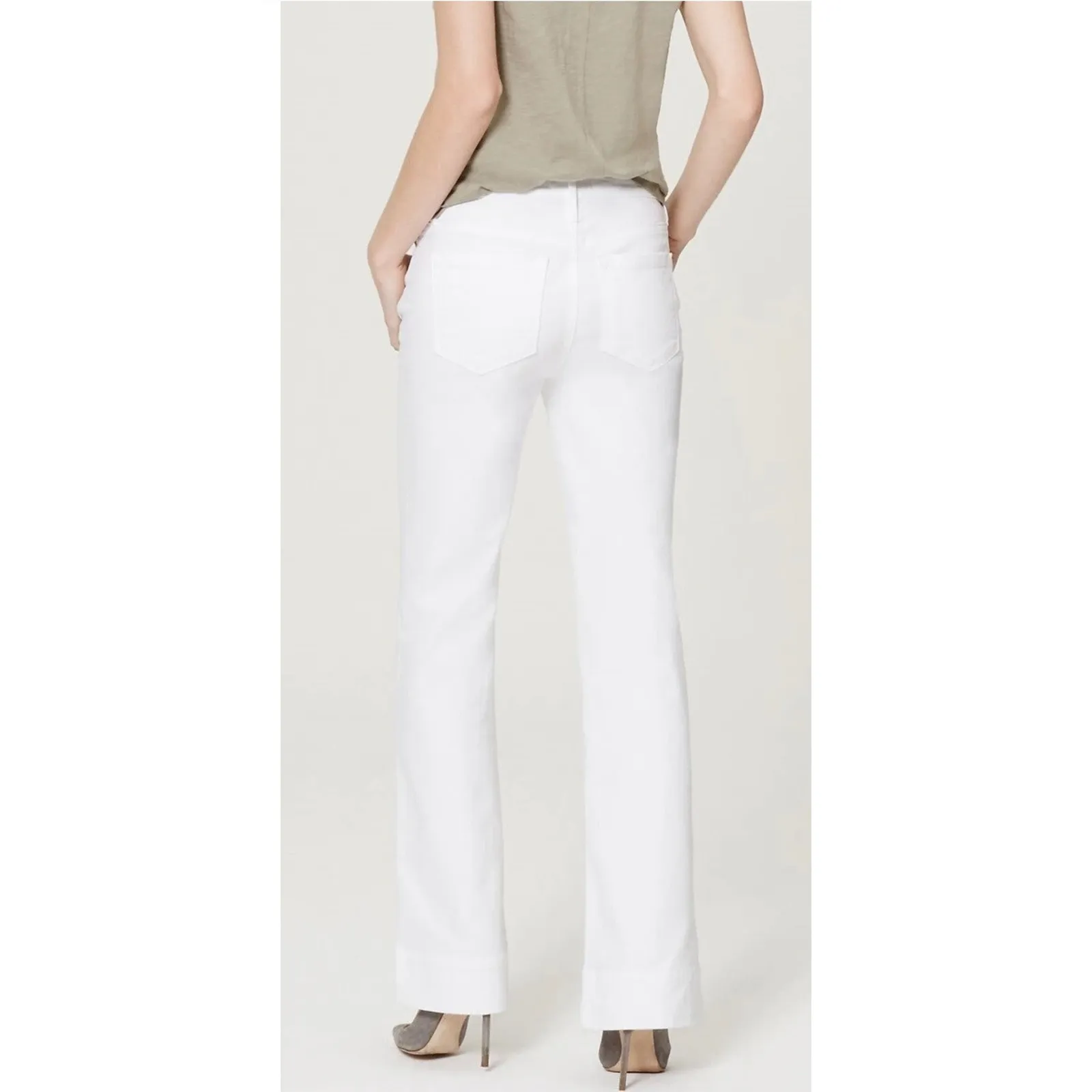 Ann Taylor LOFT White Wide Leg Trouser Pants Jeans Women Size 27 4 NWT - Image 3