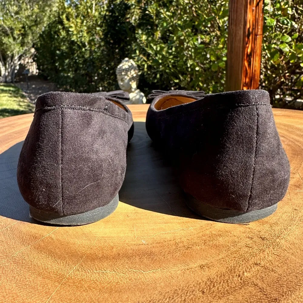 REPORT Women’s Mesh Bow Front Slip On Faux Suede Pointy Toe Flats Size 6 Black - Image 5