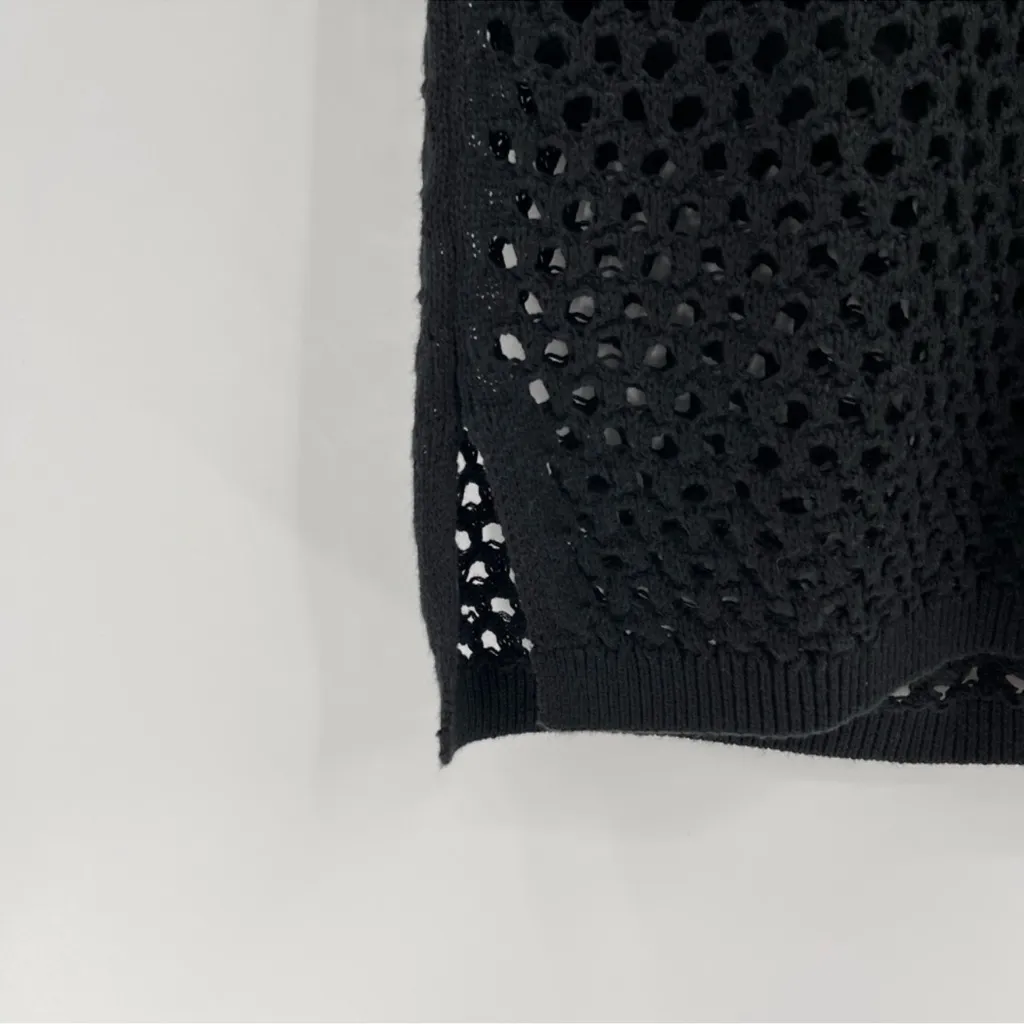 Lna Clothing Black boho Crochet Knit Beach Summer Coverup Dress Size Large - Image 4