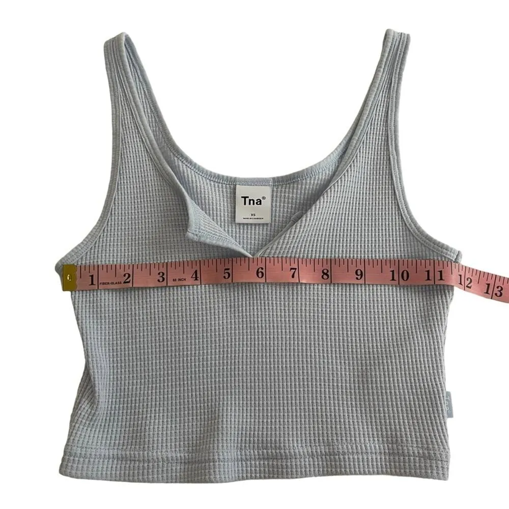 Aritzia TNA Waffle Notch Blue Tank Size XS - Image 6