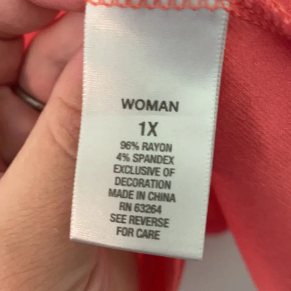 Dress Barn - embroidered tank top - Coral 1XL plus-size - Image 5