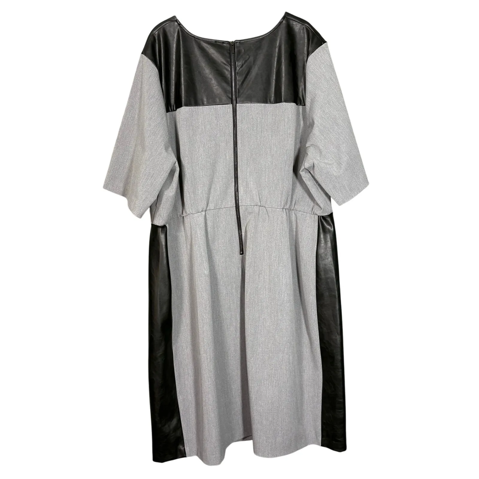 Eloquii Premier Gray & Black Leather Trim Career Dress - 24 - Women's Plus Size - Image 7
