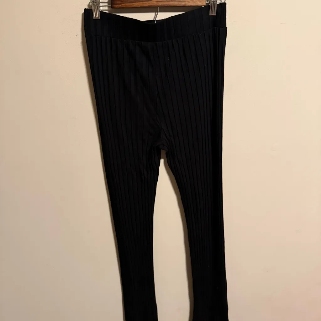 NATION LTD ginza easy lounge ribbed pant in jet black- Size Small - Image 7