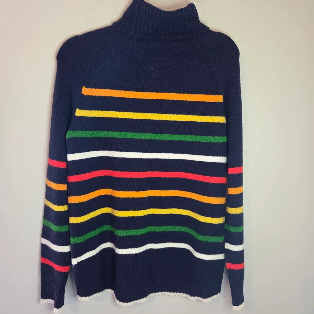 J. Crew Navy Striped Multi Turtleneck Sweater - Image 5