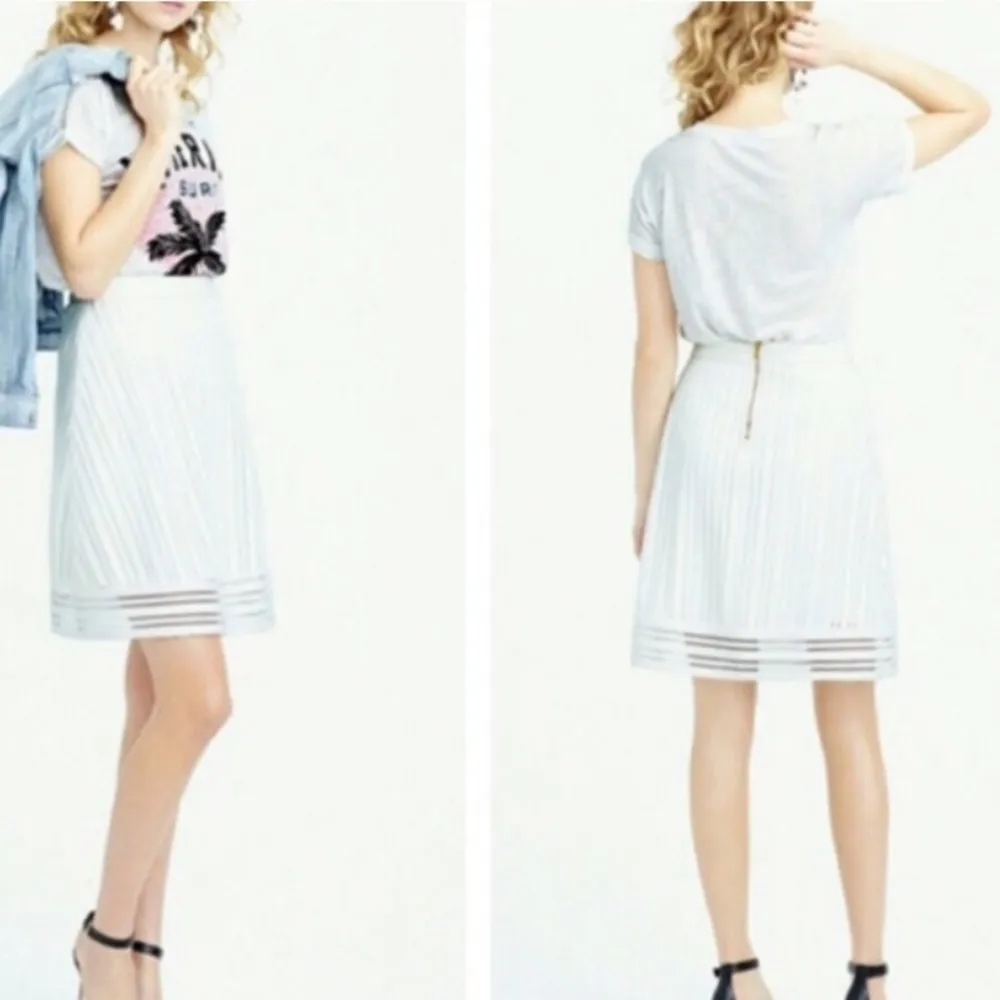 J.Crew striped eyelet skirt white flared skirt office career wear - Image 3