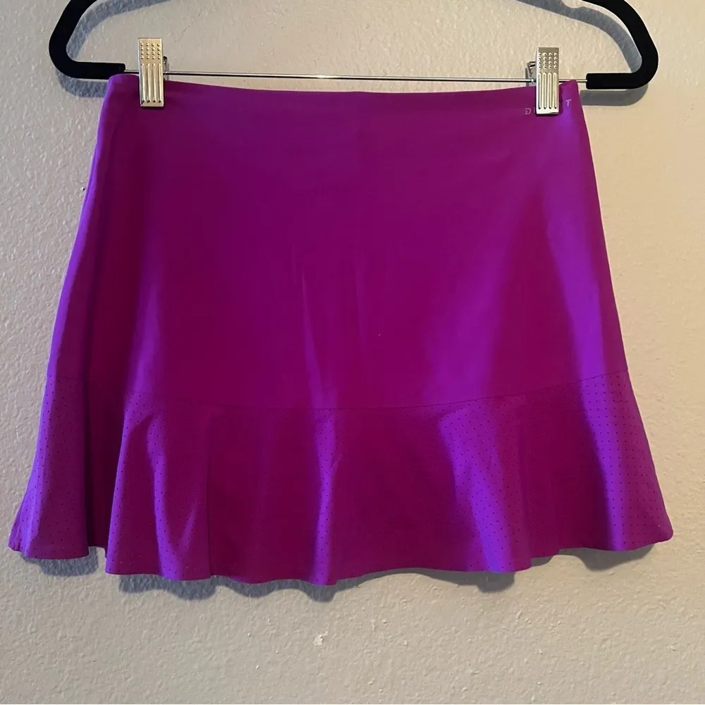 Nike DRI Fit Women's Small Skort Tennis Athletic Purple With Orange Swoosh - Image 3