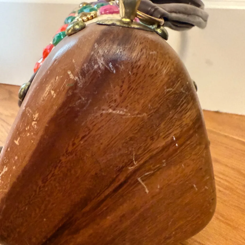 MAHLER Vintage Tropical Vacation Raffia Straw Floral Tiki Pinup 1960s Tan - Image 3