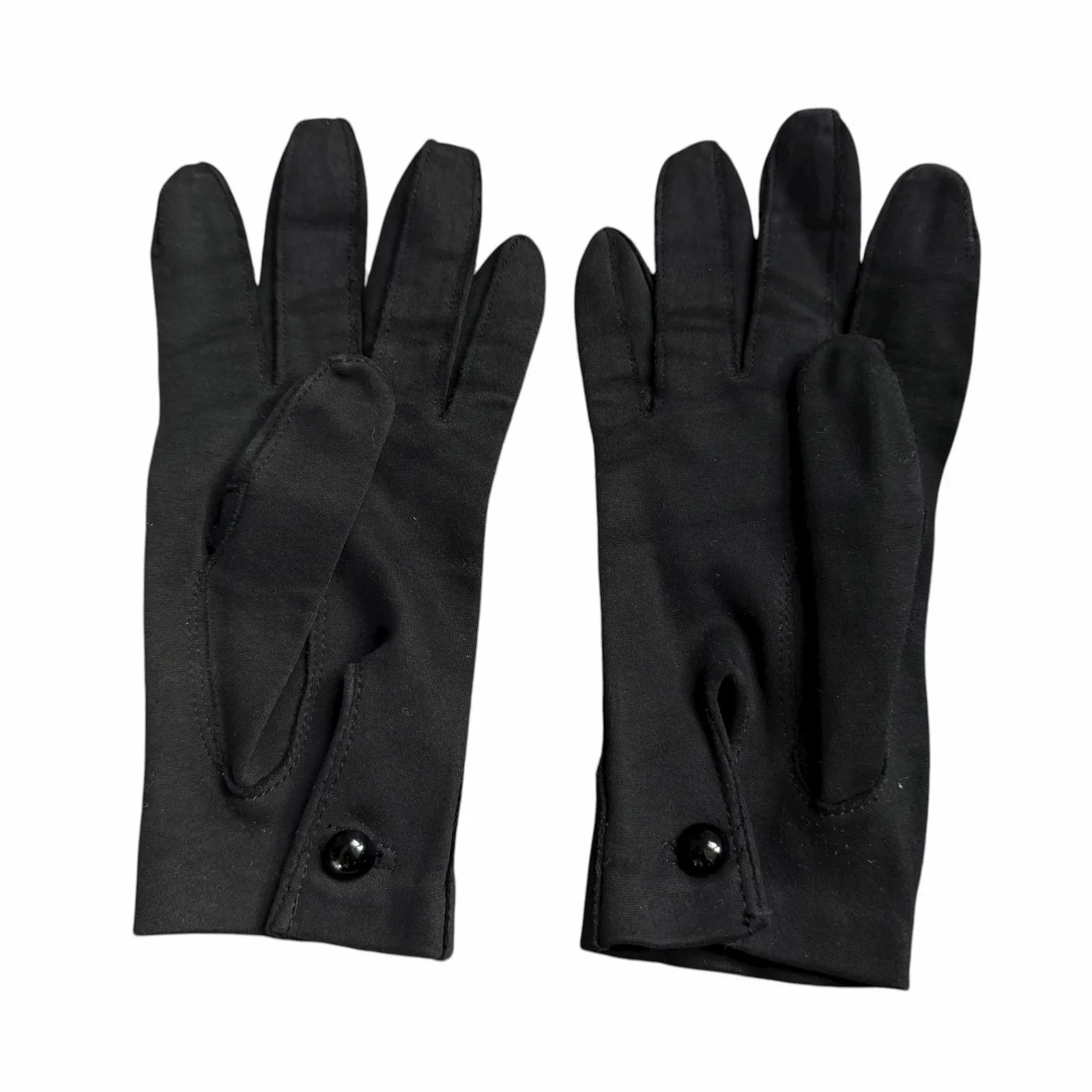 WPL Vintage Women’s Black Dress Gloves with Button Cuff Classic Size Medium - Image 4