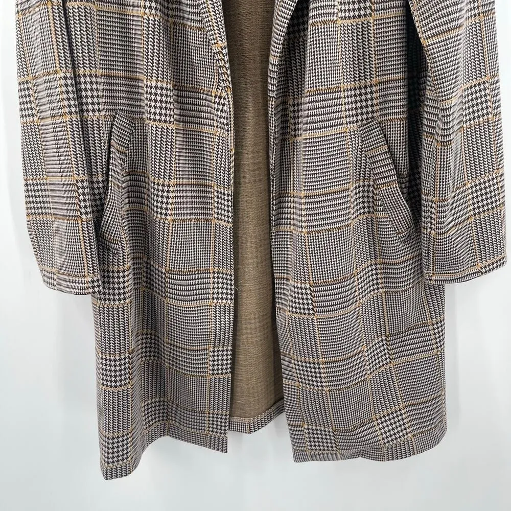 MELLODAY Blazer Size Large NWT Plaid Houndstooth Longline Open Stretch Fall - Image 8