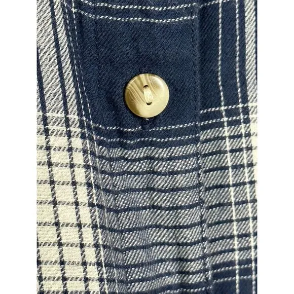 Girl Krazy XL Classic Blue White ‎ Plaid Button Up Long Sleeve Woman's - Image 4