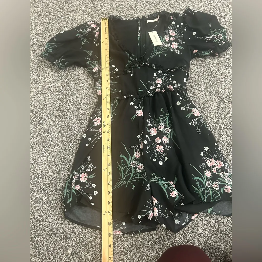 Francesca’s Mi Amor Black Floral Mini Dress Size XS NWT - Image 8