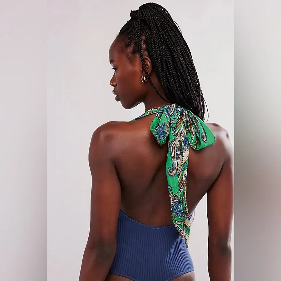 Free people -Eyes For U Halter Bodysuit - Navy Combo - Image 2