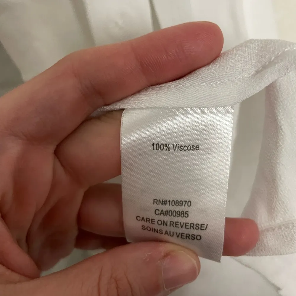 Zac Zac Posen White Button Down Shirt Black Piping - Image 9