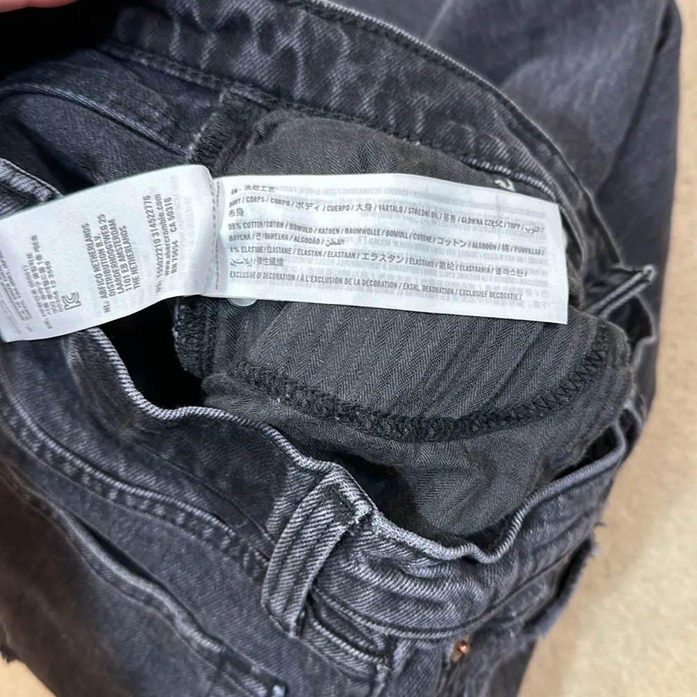 Abercrombie Distress 90s Straight Ultra High Rise Women Black Jeans Size 24 /00L - Image 11