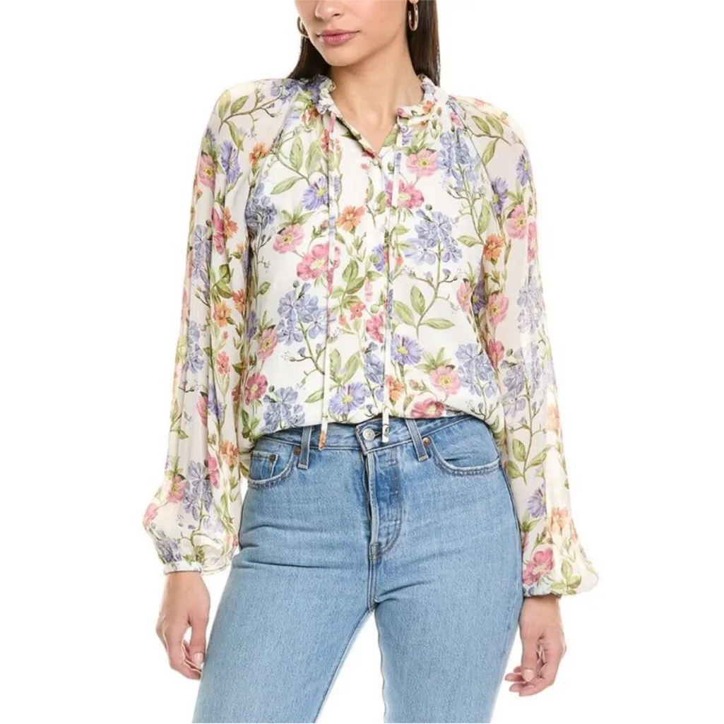 Yumi Kim Sundown Button Front Blouse Shirt Top in Hopefield Ivory Size XXS - Image 5