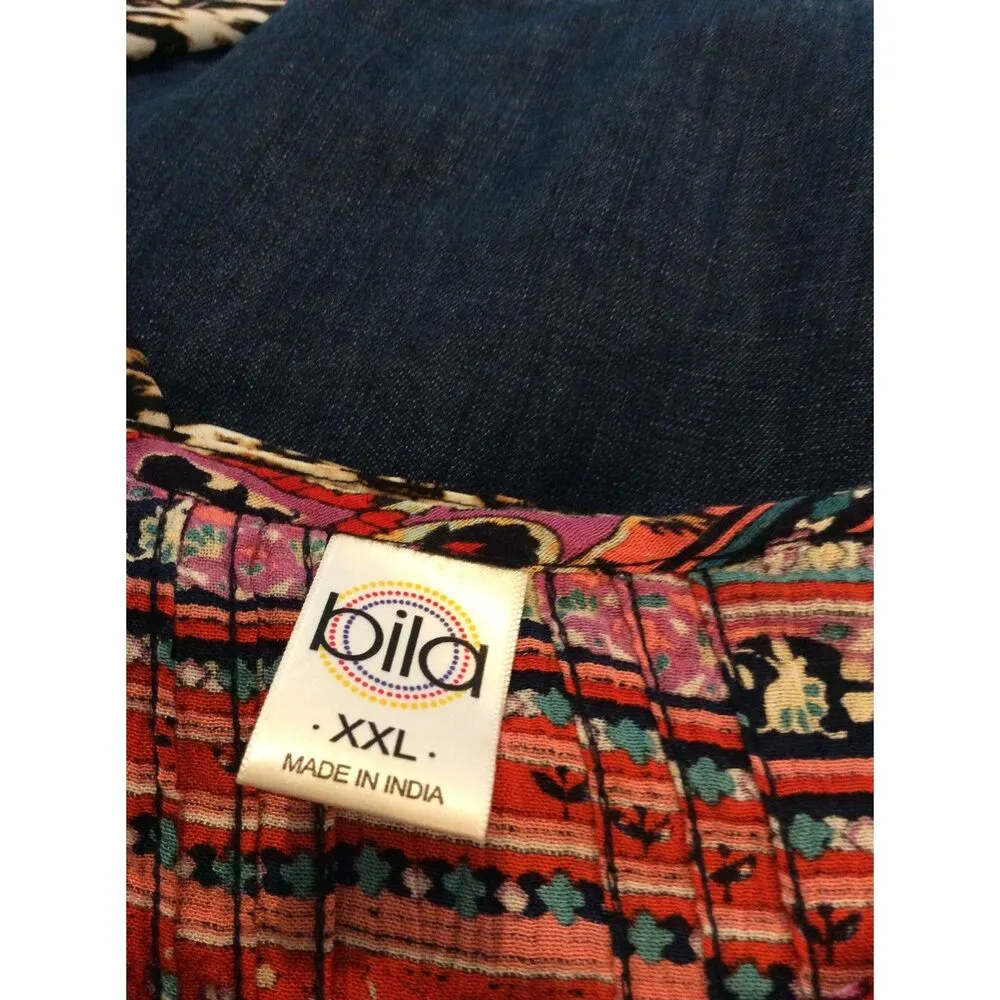 Boho Tunic Size XXL Cold shoulder bell sleeves Round Neckline - Image 5