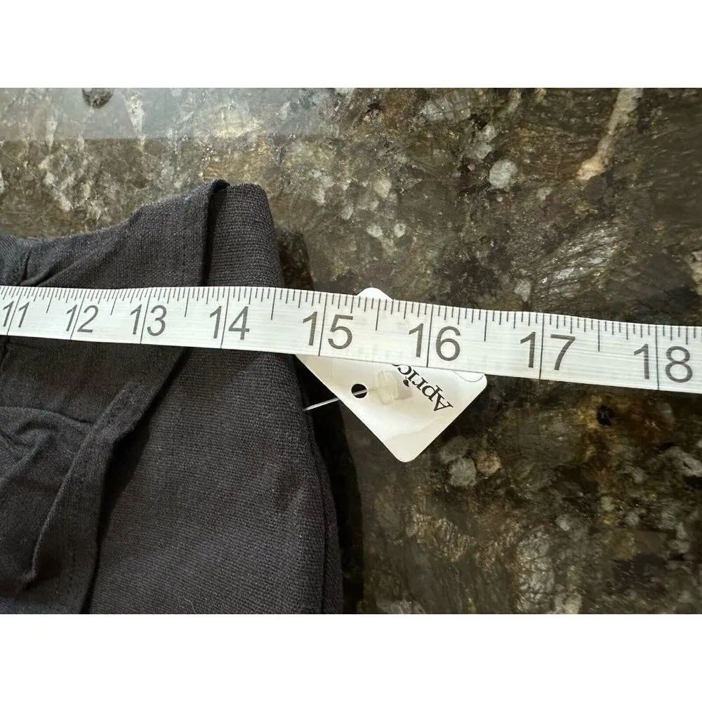 Etophe Studios Linen Cotton Blend Ruffle Mini Skirt Lined Black Size M NWT - Image 10