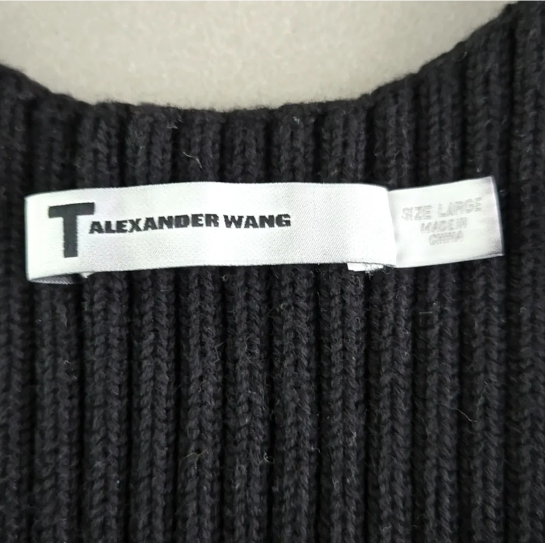 Alexander Wang Black Ribbed Zip-Up Tank Top - Image 4