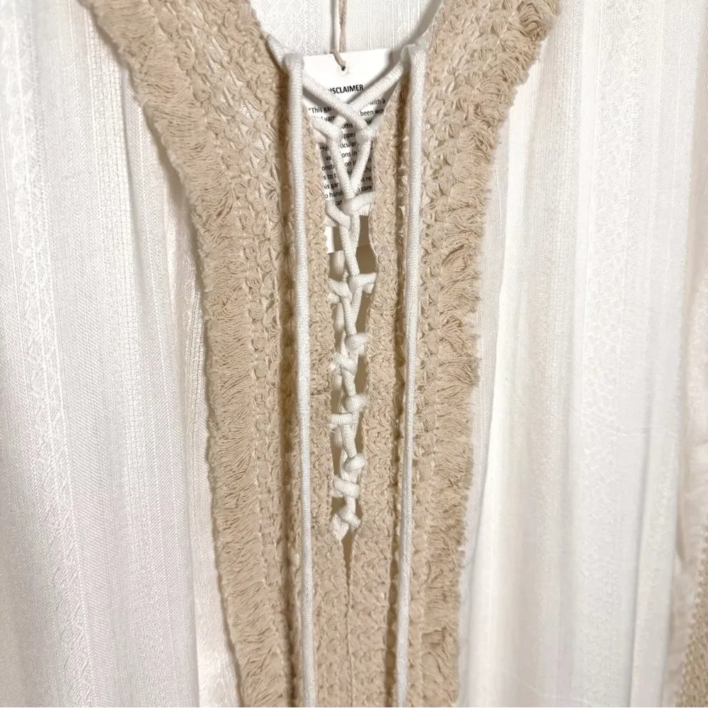 Anthropologie Surf Gypsy bohemian boho crochet swimsuit cover up tunic size M - Image 3